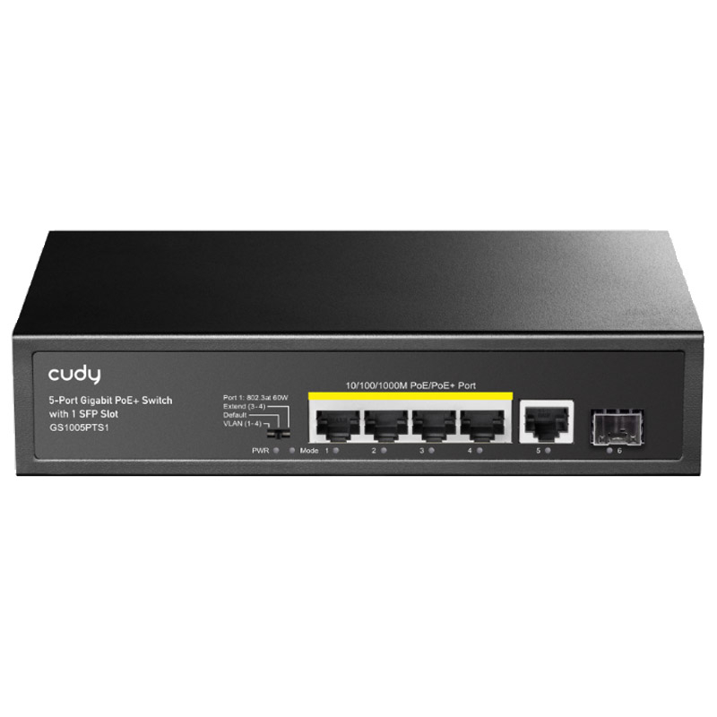 CUDY GS1005PTS1 5-Port Gigabit 4xPoE+ 120W 1xSFP mrežno stikalo-switch