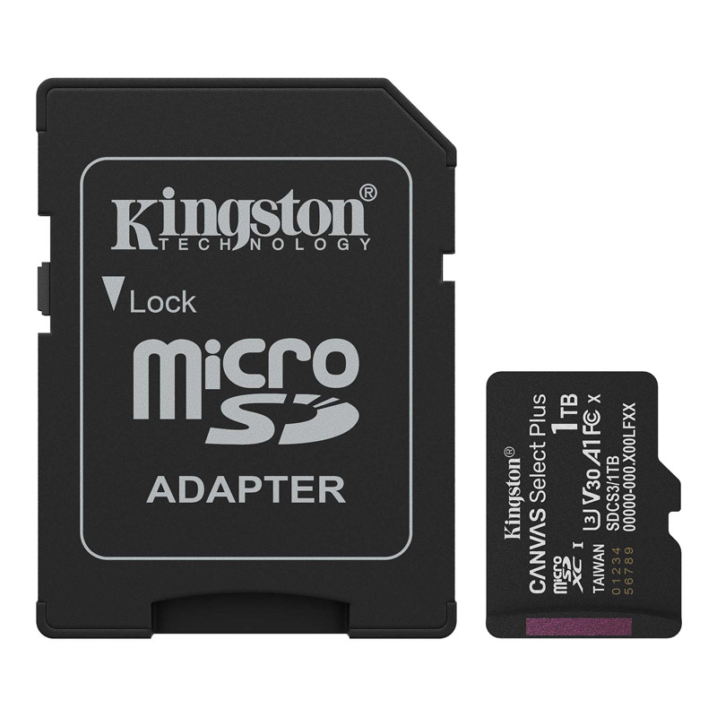 KINGSTON Canvas Select Plus microSD 1TB Class10 UHS-I SD adapter (SDCS3/1TB) spominska kartica