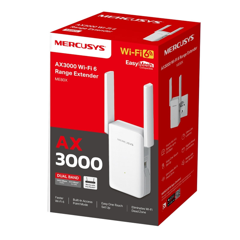 MERCUSYS ME80X AX3000 Wi-Fi6 WiFi ojačevalec extender