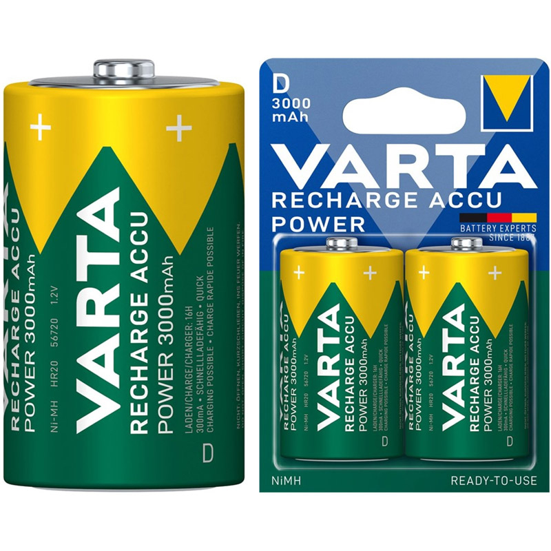 VARTA D Mono/HR20 (56720) 1,2V 3000 mAh 2kos polnilna baterija