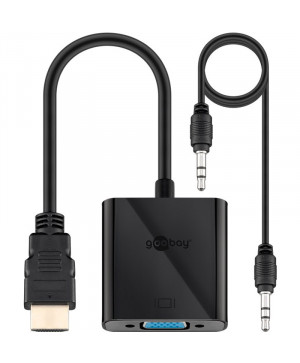 GOOBAY HDMI / VGA 0,15m črn adapter