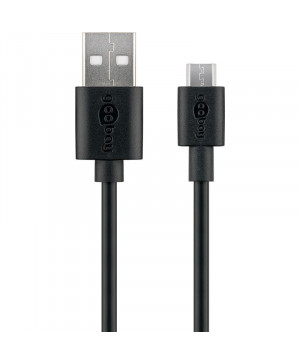 GOOBAY USB (Type A) / microUSB (Type B) 0,5m črn polnilni kabel