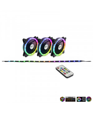 INTER-TECH Argus RS-04 RGB 120mm set 3x ventilator + LED trak + daljinski upravljalnik