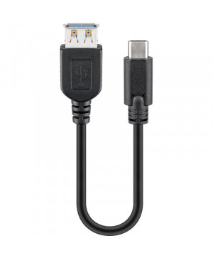 GOOBAY USB-C (M)/ USB A (Ž) (USB 3.0) 0,2 m črn polnilni in sync kabel