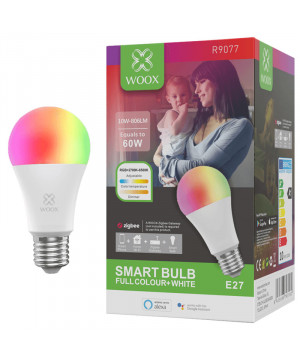 WOOX R9077 Smart Zigbee 3.0 10W LED E27 RGB 2700K-6500K zatemnilna pametna žarnica