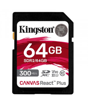 KINGSTON Canvas React Plus SD 64GB Class10 UHS-II (SDR2/64GB) spominska kartica