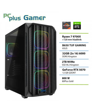 PCPLUS Gamer Ryzen 7 9700X 32GB 2TB SSD RTX 5070 12GB gaming namizni računalnik