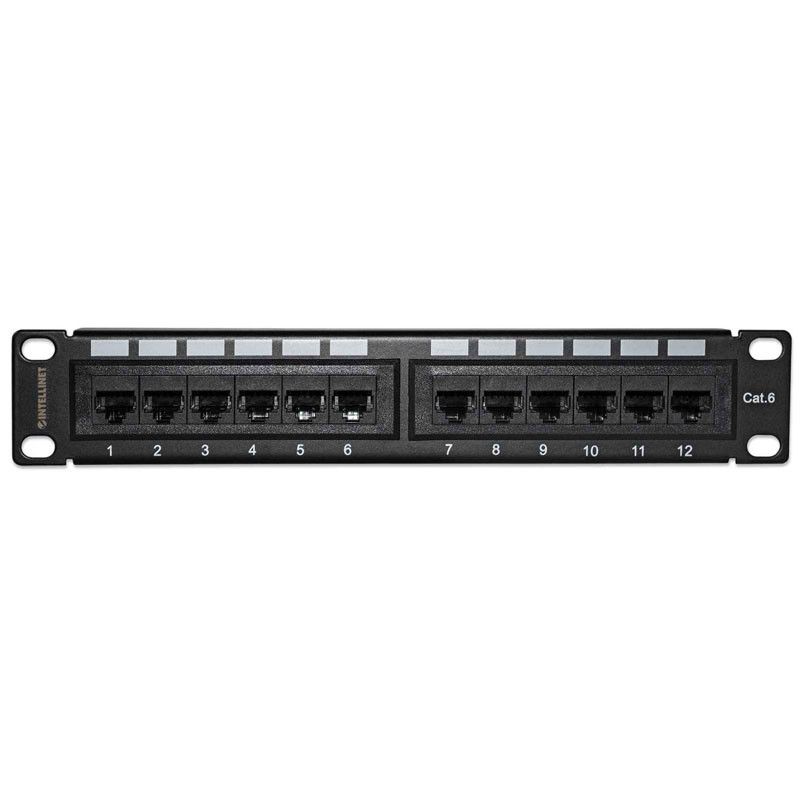 INTELLINET 1U 12-port UTP Cat6 črn patch panel