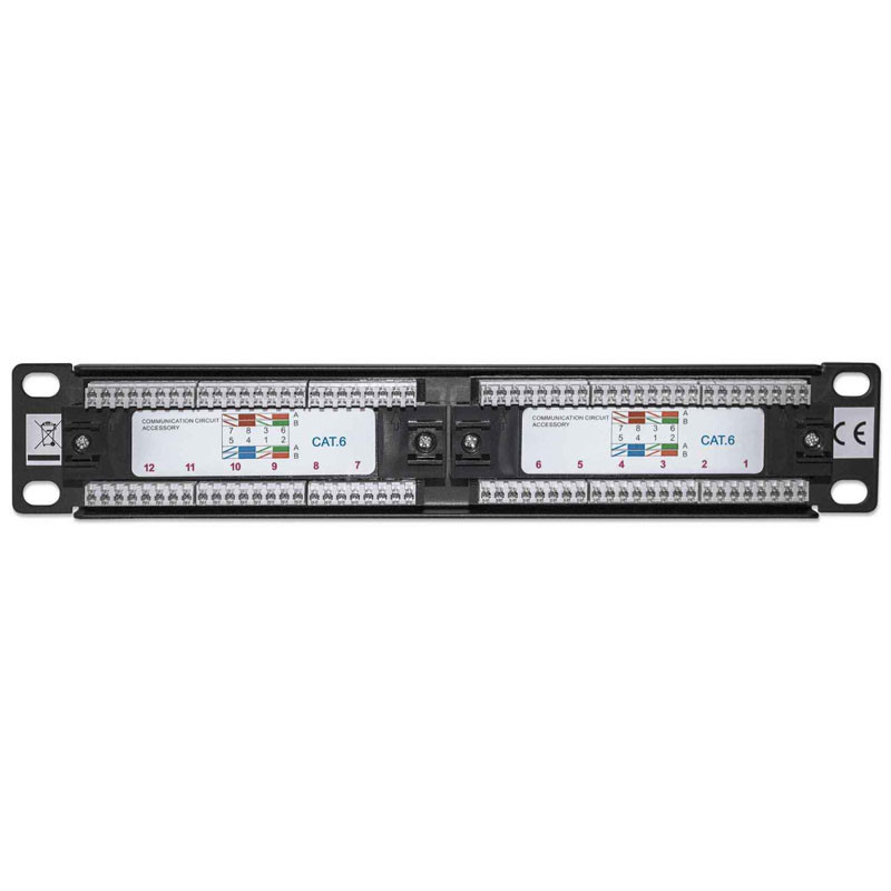 INTELLINET 1U 12-port UTP Cat6 črn patch panel