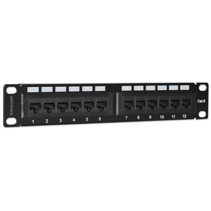 INTELLINET 1U 12-port UTP Cat6 črn patch panel