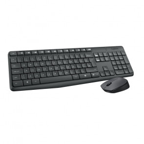 LOGITECH MK235 brezžična črna tipkovnica + miška