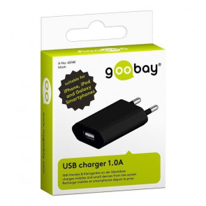 GOOBAY Slim USB 1A črn polnilec