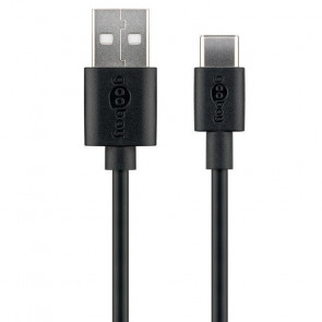 GOOBAY USB-A 2.0 na USB-C 3m črn polnilni in sync kabel