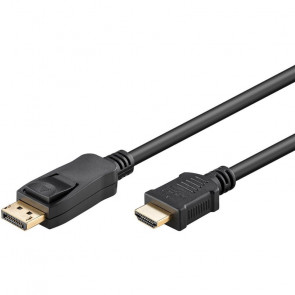 GOOBAY DisplayPort (M) na HDMI (M) 4K 30Hz 3m pozlačen črn kabel