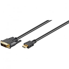 GOOBAY DVI-D (M) (18+1) na HDMI (M) 1,5m pozlačen črn kabel