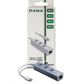 INTER-TECH Argus IT-410-S RJ45/3xUSB3.0-Type C LAN adapter