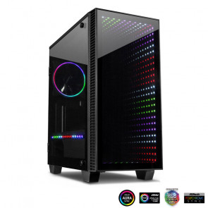 INTER-TECH X-608 Infinity microATX RGB gaming okno črno ohišje