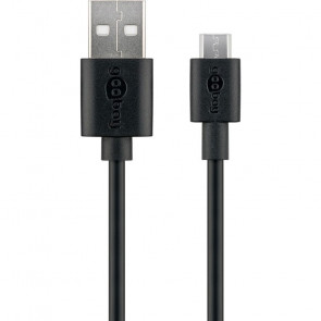 GOOBAY USB (Type A) / microUSB (Type B) 0,5m črn polnilni kabel