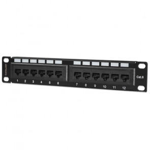 INTELLINET 1U 12-port UTP Cat6 črn patch panel