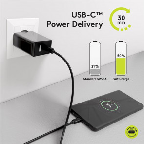 GOOBAY USB-C na USB-C 1m 100W PD 20Gbit/s črn polnilni in sync kabel