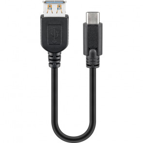 GOOBAY USB-C (M) na USB A (Ž) (USB 3.0) 0,2 m črn polnilni in sync kabel