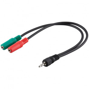 GOOBAY 3,5 mm 4-pin na 2x 3,5 mm (ženski) 3-pin za PC slušalke adapter