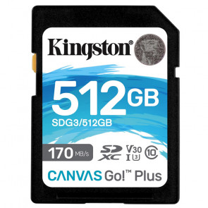 KINGSTON Canvas Go! Plus SD 512GB Class 10 UHS-I U3 V30 (SDG3/512GB) spominska kartica