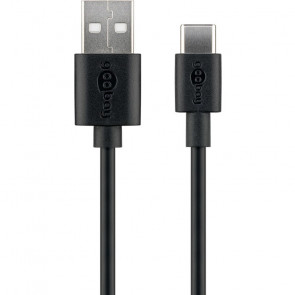 GOOBAY USB-C na USB-A 2.0 (M) 1m črn polnilni in sync kabel