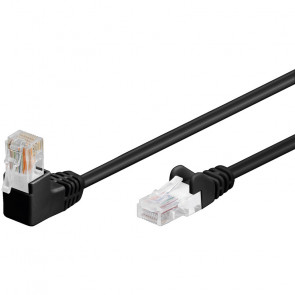 GOOBAY U/UTP CAT 5e kotni 90°  m črn patch kabel