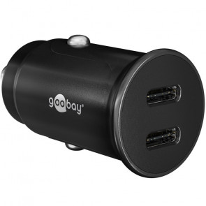 GOOBAY Dual USB-C Auto Fast Charger 2xUSB-C 30W črn avtomobilski polnilnik