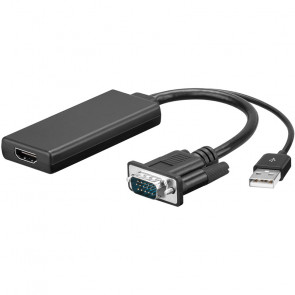 GOOBAY HDMI na VGA 0,1m (67816) črn adapter
