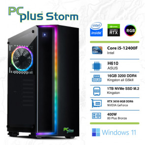 PCPLUS Storm i5-12400F 16GB 1TB NVMe SSD GeForce RTX 3050 8GB Windows 11 Home RGB gaming namizni računalnik