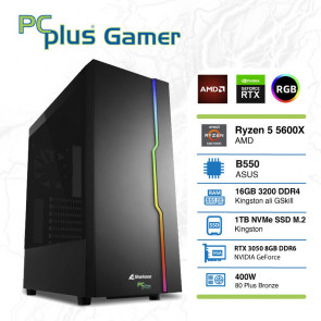 PCPLUS Gamer Ryzen 5 5600X 16GB 1TB M.2 NVMe SSD GeForce RTX3050 8GB gaming namizni računalnik