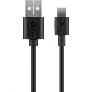 GOOBAY USB-C - USB-A 0,1m črn polnilni in sync kabel