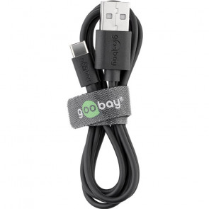 GOOBAY USB-C - USB-A 0,5m črn polnilni in sync kabel