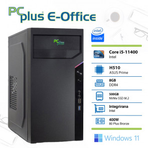 PCPLUS e-office i5-11400 8GB 500GB NVMe SSD Windows 11 Home namizni računalnik