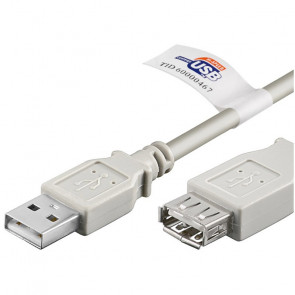 GOOBAY USB 2.0 (M) / USB 2.0 (Ž) Hi-Speed 1,8m beli podajševalni kabel