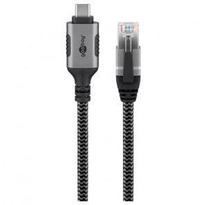 GOOBAY USB-C 3.1 / RJ45 5m CAT 6 črn/siv mrežni povezovalni kabel