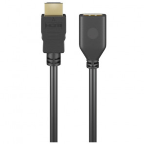 GOOBAY High Speed HDMI (M) na HDMI (Ž) 2.0 4K 60Hz 2m podaljšek z Ethernet pozlačen črn kabel