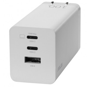 ASUS 100W 3-Port GaN USB-C/USB-A beli polnilec