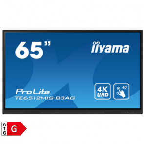 IIYAMA ProLite TE6512MIS-B3AG 65" (165,1cm) 24/7 UHD IPS na dotik / interaktivni črni zaslon