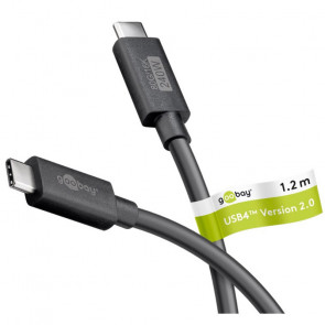GOOBAY USB-C na USB-C 240W USB4 80Gbit/s 1,2m črn napajalni podatkovni kabel​