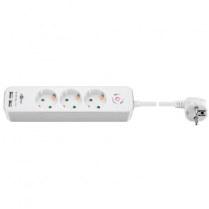 GOOBAY 1,5m podaljšek s 3 vtičnicami Schuko 2x USB2.0 vtičnicami razdelilec