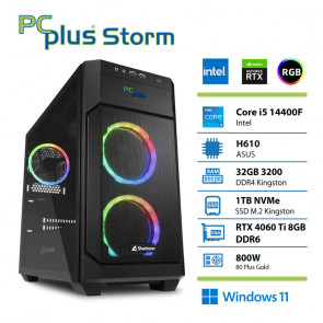 PCPLUS Storm Core i5-14440F 32GB 1TB NVMe SSD RTX 4060Ti 8GB Windows 11 Home gaming namizni računalnik