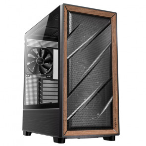 ANTEC Flux midi-ATX okno leseno črno/rjavo gaming ohišje
