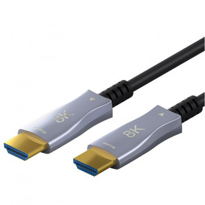GOOBAY Optical Hybrid Ultra High Speed HDMI (M/M) 2.1 8K 60Hz 30m z Ethernet AOC pozlačen črn kabel