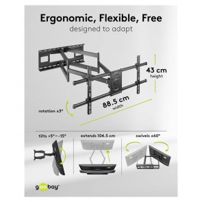 GOOBAY TV wall mount Pro FULLMOTION (XL) 43-90