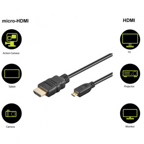 GOOBAY High Speed HDMI na Micro-HDMI 8K 2m črn kabel