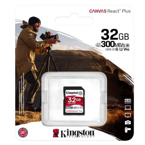 KINGSTON Canvas React Plus SD 256GB Class10 UHS-II (SDR2/256GB) spominska kartica