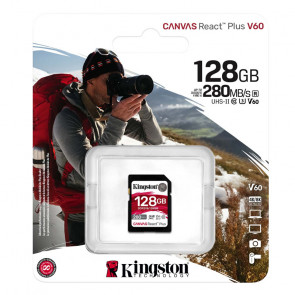 KINGSTON Canvas React Plus SD 128GB Class10 UHS-II (SDR2V6/128GB) spominska kartica